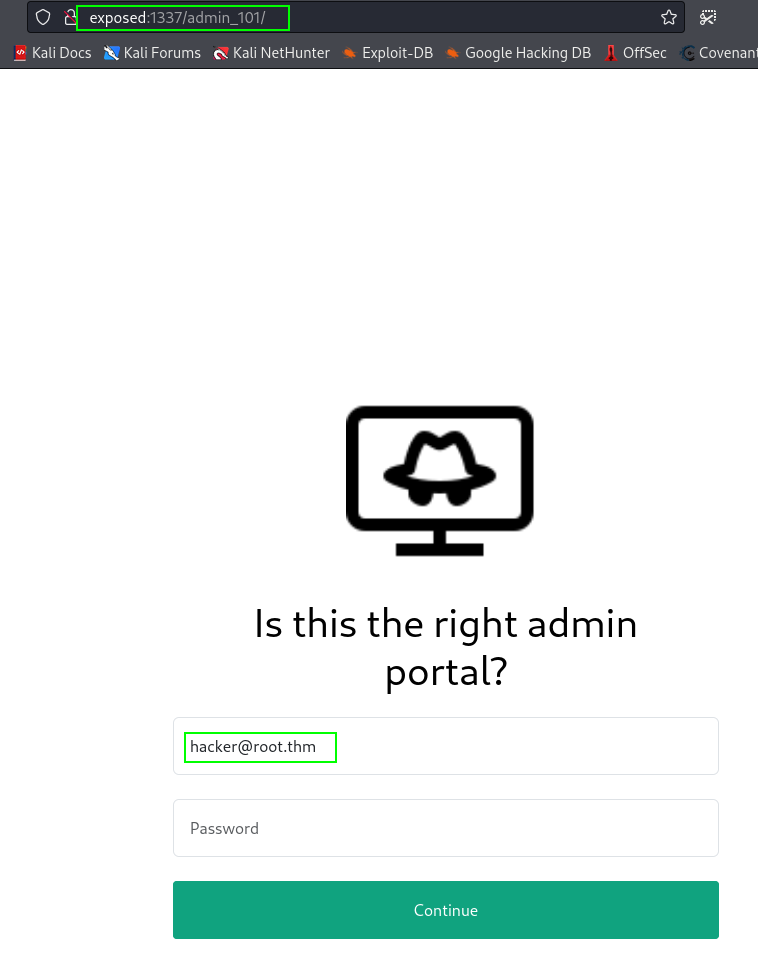 Admin 101 Login