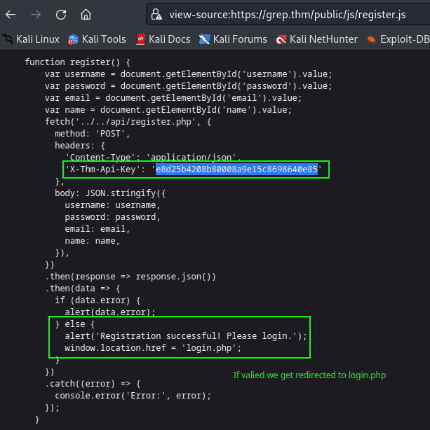 Register JS Source
