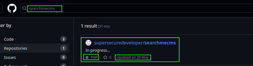 Search GitHub