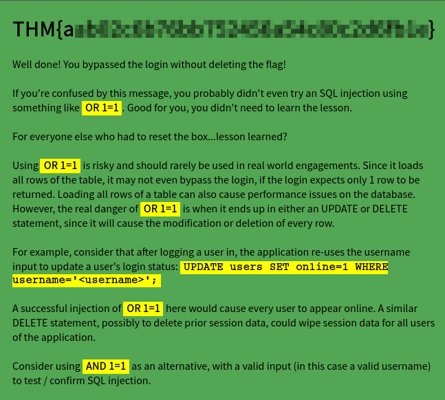 Login Bypassed